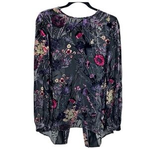 Haute Hippie Burnout Velvet Silk Top Medium Fairycore Y2K Luxe Party Date Night